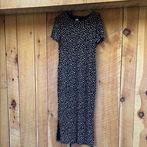 Teddi Black and White Polka Dot Midi Dress